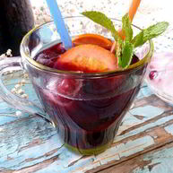 Рецепт Черничного холодного чая с мятой и базиликом