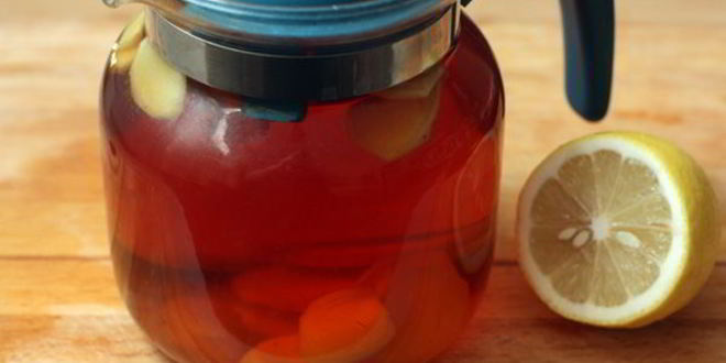 Рецепт имбирного чая с клубникой