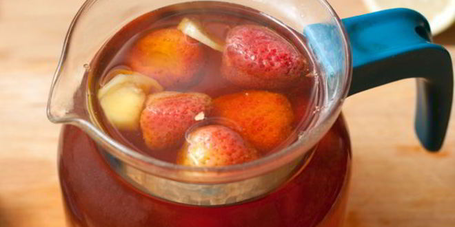 Рецепт имбирного чая с клубникой