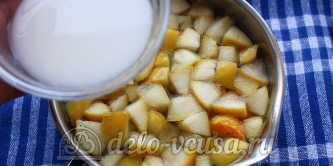 Рецепт киселя из мандаринов и яблок