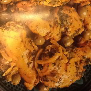 Рецепт Таджина с курицей, лимонами и зелеными оливками