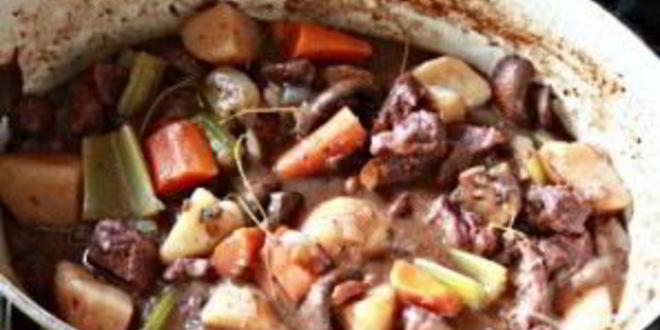 Рецепт говядины с вином и овощами