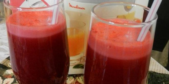 Рецепт сока из свеклы, яблок, моркови и лимона