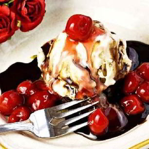 Рецепт Вишен в сиропе с мороженым