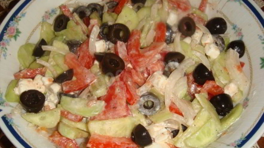 Рецепт греческого салата классического с фетой
