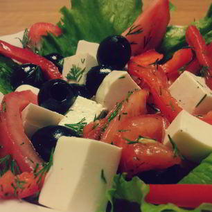 Рецепт Греческого салата с сыром фетакса