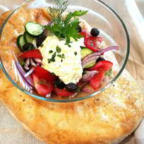 Рецепт Греческого салата с заправкой из феты