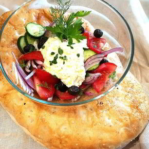 Рецепт Греческого салата с заправкой из феты