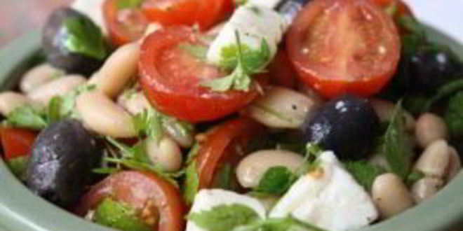 Рецепт салата греческого с фасолью