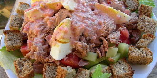 Рецепт салата с тунцом по-гречески