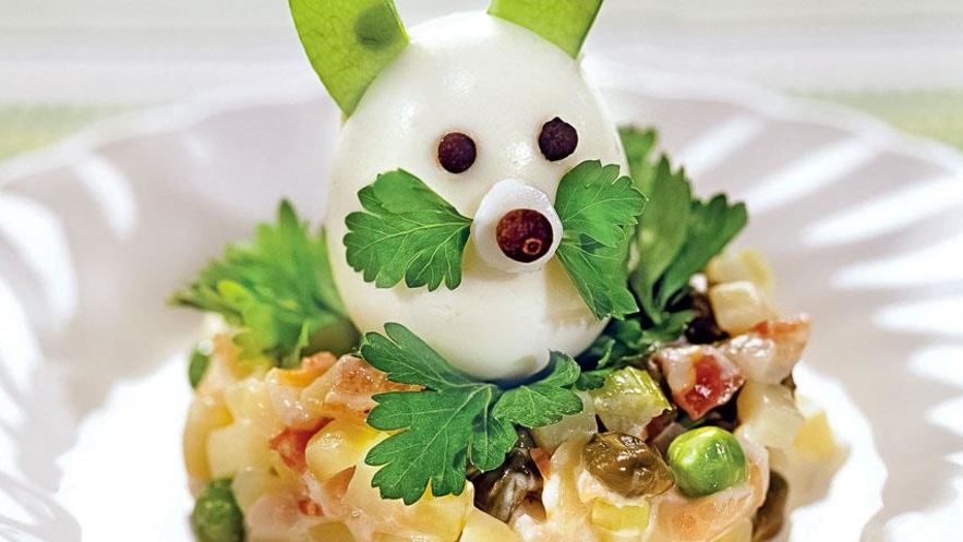 Рецепт картофельного салата зайчик