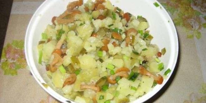 Рецепт салата картофельного с грибами