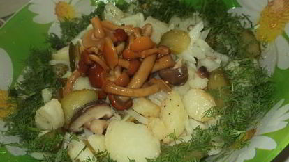Рецепт Салата с картофелем и грибами