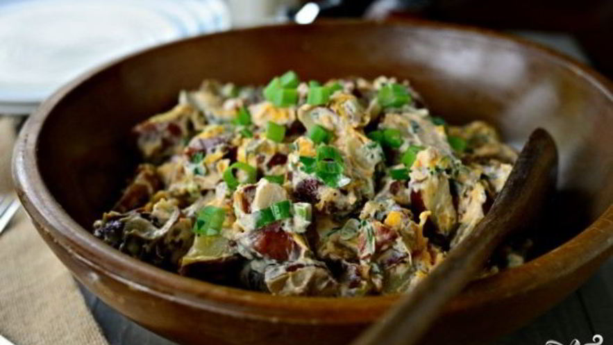 Рецепт салата с запеченным картофелем