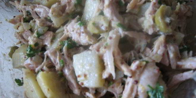 Рецепт теплого картофельного салата с телятиной