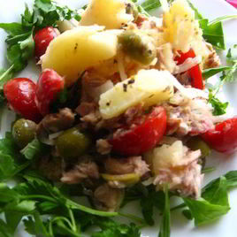 Рецепт Теплого салата с картофелем и тунцом