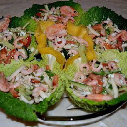 Рецепт Морского салата в чешуе Дракона