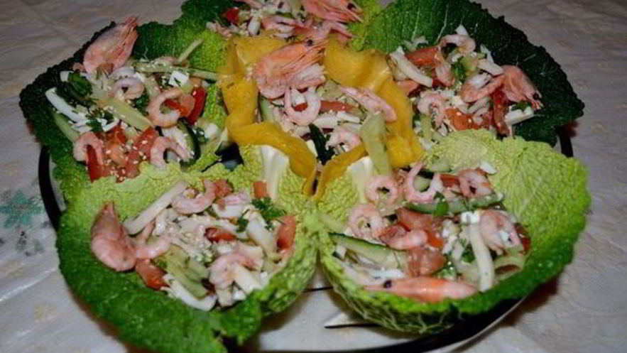 Рецепт морского салата в чешуе дракона