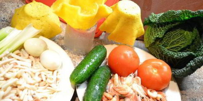 Рецепт морского салата в чешуе дракона