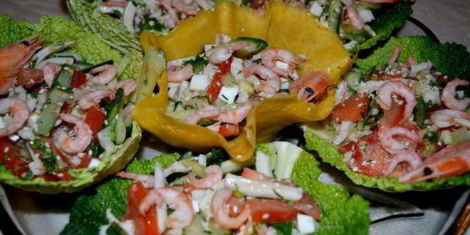 Рецепт морского салата в чешуе дракона