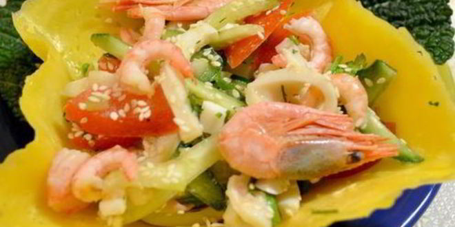 Рецепт морского салата в чешуе дракона