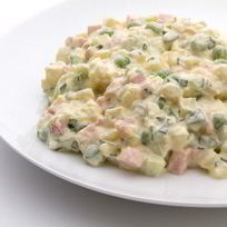 Рецепт Оливье с беконом