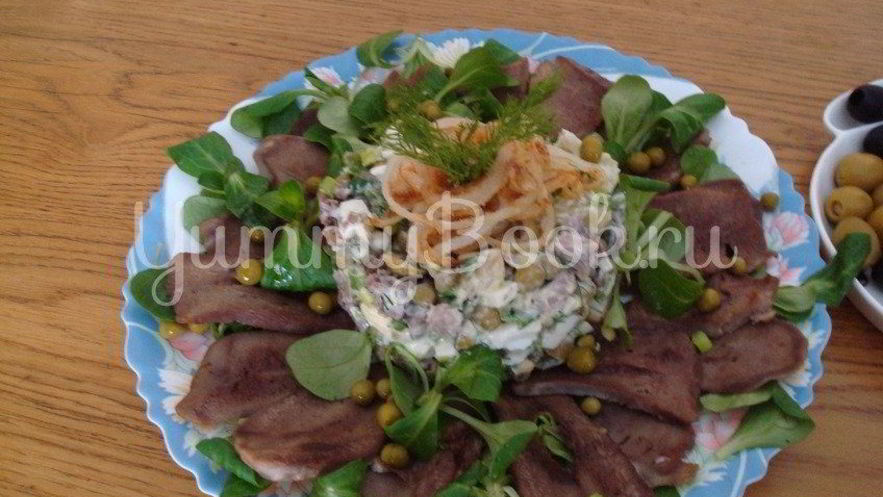 Рецепт оливье с каперсами и языком