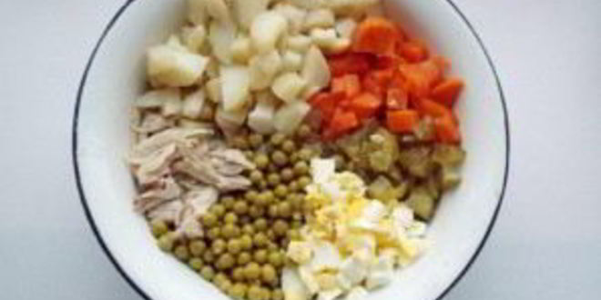 Рецепт оливье с курицей