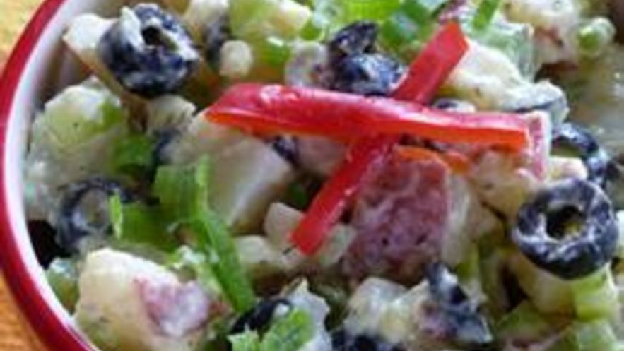 Рецепт оливье с маслинами