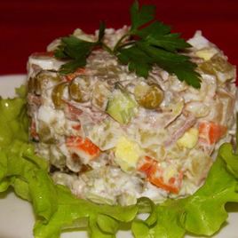 Рецепт Оливье с мясом