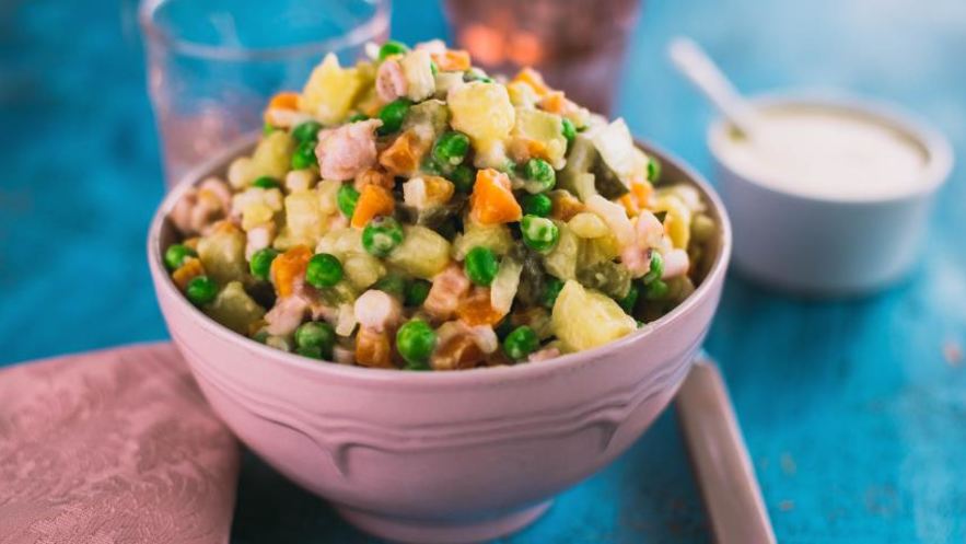 Рецепт постного салата оливье