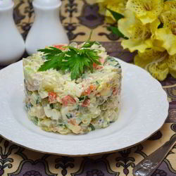 Рецепт Салата Оливье с курицей