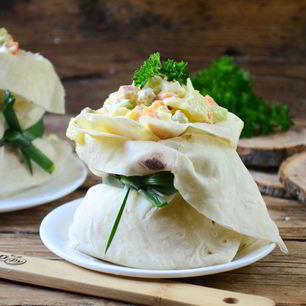 Рецепт Салата Оливье в лаваше