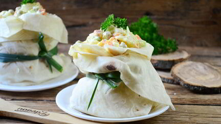 Рецепт Салата Оливье в лаваше