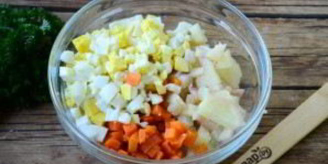 Рецепт салата оливье в лаваше