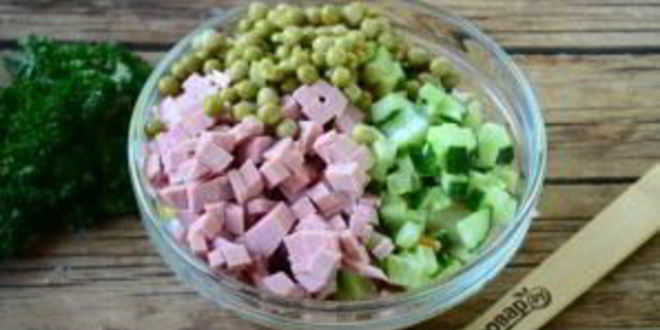 Рецепт салата оливье в лаваше