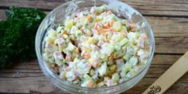 Рецепт салата оливье в лаваше