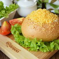 Рецепт Булочек, фаршированных салатом Мимоза