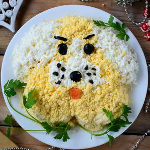 Рецепт Мимозы на Год Собаки