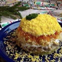 Рецепт Мимозы с картошкой