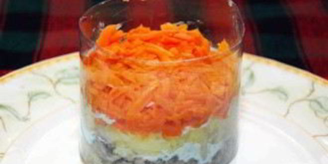 Рецепт мимозы с консервой