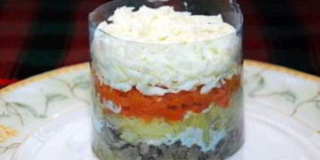 Рецепт мимозы с консервой