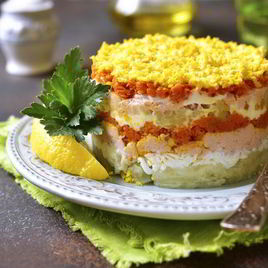 Рецепт Мимозы с семгой