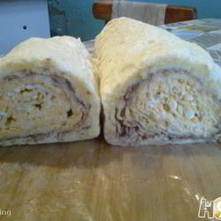 Рецепт Мимозы в рулете из лаваша