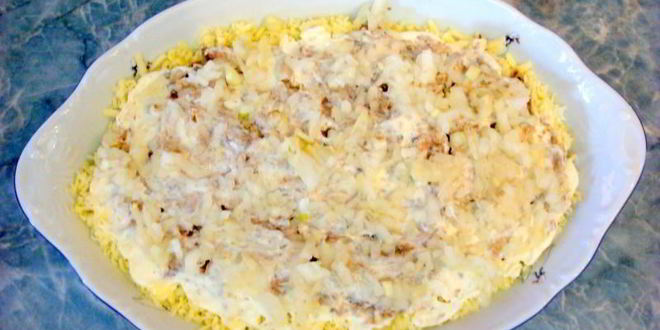 Рецепт салата мимоза классический с консервой