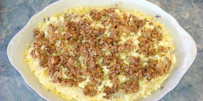 Рецепт салата мимоза классический с консервой