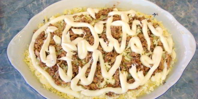 Рецепт салата мимоза классический с консервой