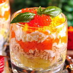 Рецепт Салата мимоза с красной икрой