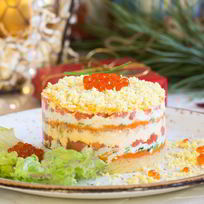 Салат Мимоза с семгой