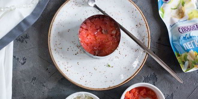 Рецепт салата мимоза с семгой